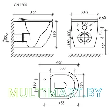 Унитаз Ceramica Nova Mia CN1805 картинка 9